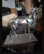 Prachtig zilverkleurige koe, Verzamelen, Beelden en Beeldjes, Ophalen of Verzenden, Zo goed als nieuw, Dier