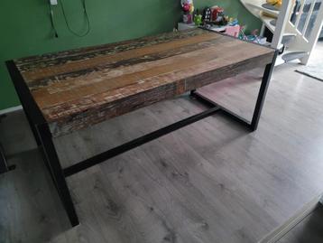 Stoere Loods 5 Eettafel - Sloophout & Zwart Onderstel beschikbaar voor biedingen