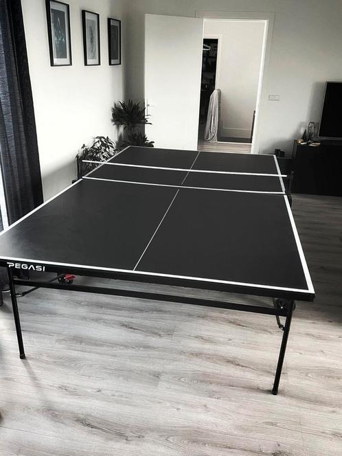 Pegasi 500 Indoor Black – Tafeltennistafel, Topstaat, Sport en Fitness, Tafeltennis, Zo goed als nieuw, Tafel Indoor, Verrijdbaar
