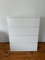 Witte Ikea MALM ladekast met 4 lades, 80x100cm., Ophalen, 100 tot 150 cm, 50 tot 100 cm, Zo goed als nieuw