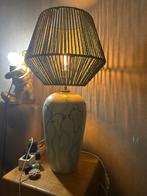 Vintage Tafellamp met Touwkap, Overige materialen, Vintage, handgeschilderd, Ophalen of Verzenden, Zo goed als nieuw