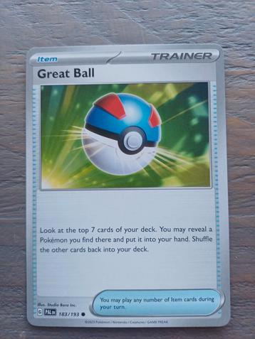 Pokémon Great Ball - Paldea Evolved 183/193 beschikbaar voor biedingen