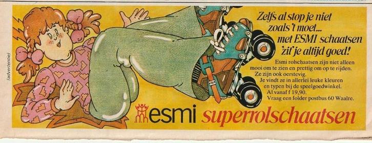 Retro reclame 1976 Esmi rolschaatsen jaren 70, Verzamelen, Retro, Overige typen, Verzenden