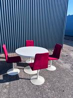 Vintage eettafel stoelen setprijs space age rond, Ophalen, Gebruikt, 100 tot 150 cm, Rond
