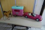 Barbie auto met trailer, Ophalen of Verzenden, Gebruikt