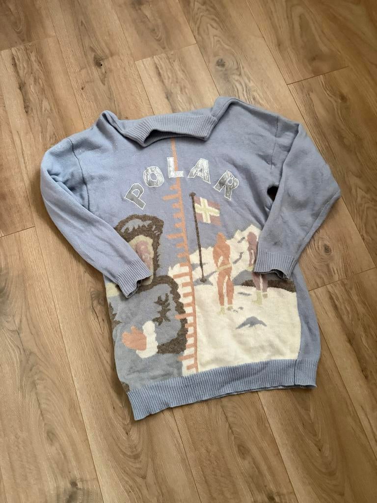 Vintage wollen trui Joye + Fun - Maat L, Ophalen of Verzenden, Gedragen, Maat 42/44 (L), Blauw