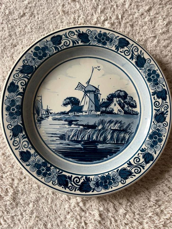 Delfts Blauw Wandbord met Molen, Antiek en Kunst, Antiek | Wandborden en Tegels, Ophalen of Verzenden
