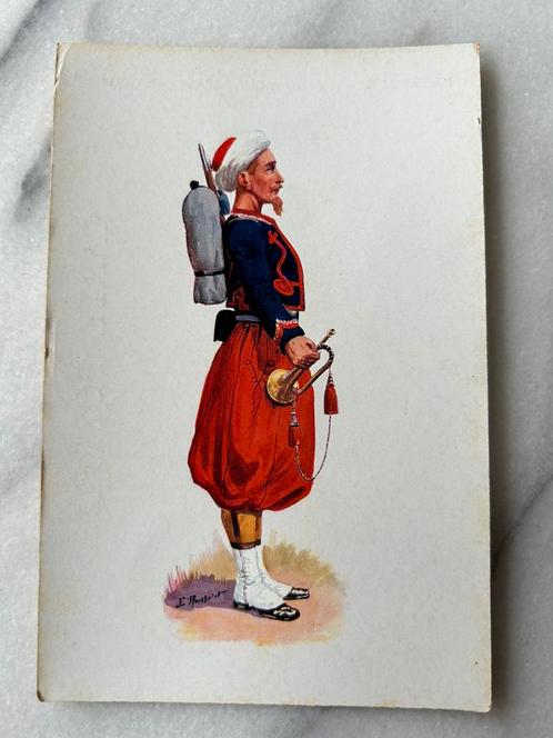 ak une clarion zouaves 1867, Verzamelen, Militaria | Algemeen, Landmacht, Foto of Poster, Nederland, Ophalen of Verzenden