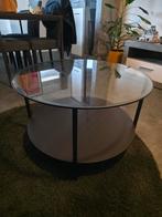 Glass Coffee Table with Rug, Huis en Inrichting, Tafels | Salontafels, Ophalen, 50 tot 100 cm, Rond, 50 tot 100 cm