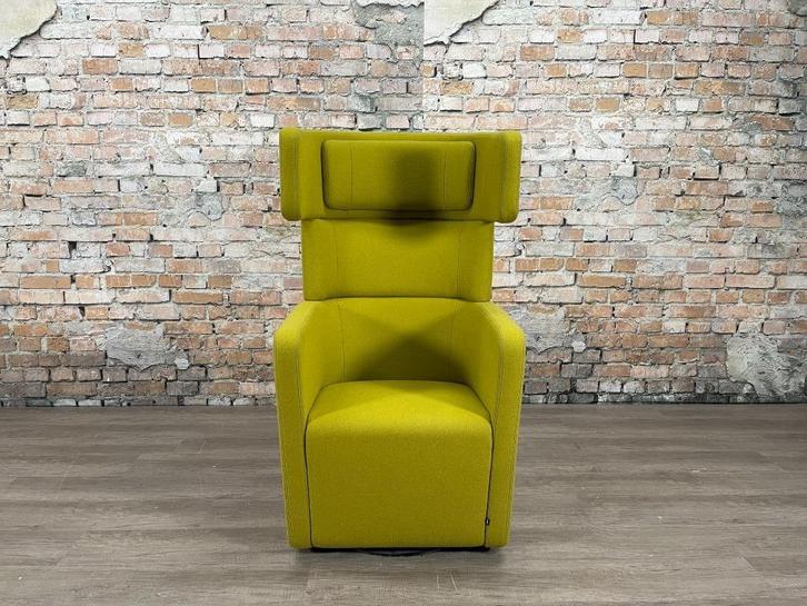 Bene Parcs Wing Chair groen bij TheReSales, Huis en Inrichting, Fauteuils, Zo goed als nieuw, Metaal, Stof, 50 tot 75 cm, Minder dan 75 cm