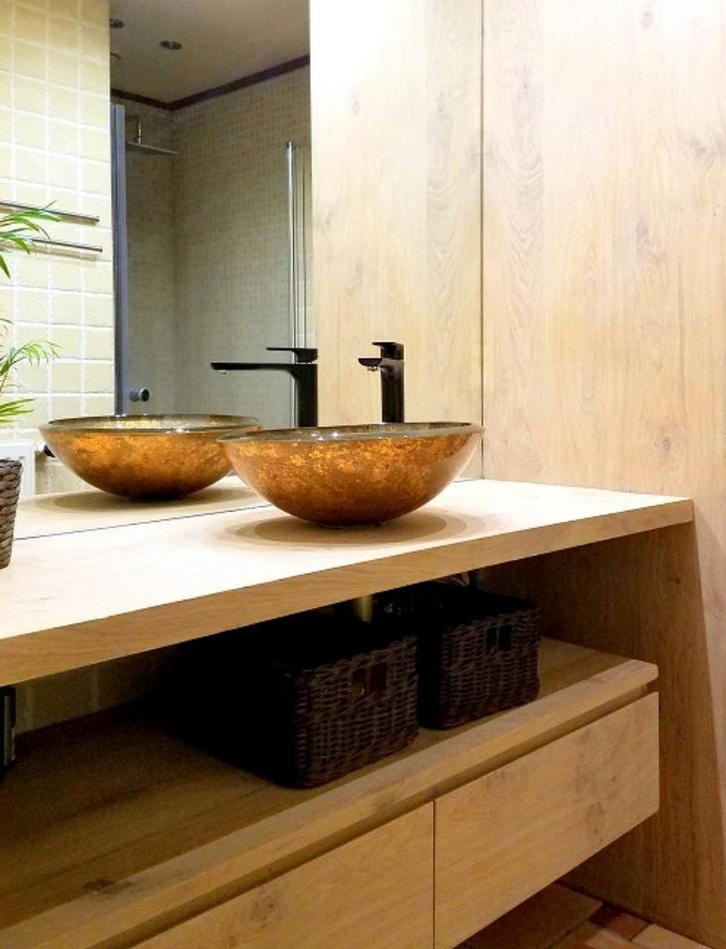 Zwevend blad met laden, Huis en Inrichting, Badkamer | Badkamermeubels, Nieuw, Wastafelkast, Minder dan 100 cm, 100 tot 150 cm