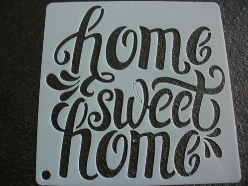 0968-2-HERBRUIKBAAR SJABLOON –TEKST: HOME SWEET HOME, Hobby en Vrije tijd, Knutselen, Nieuw, Materiaal, Ophalen of Verzenden