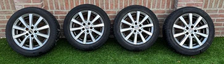 Complete set lichtmetalen velgen + winterbanden 195/55R15, Auto-onderdelen, Banden en Velgen, Banden en Velgen, Winterbanden, 15 inch