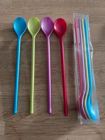 2 sets van 4 ijslepels sorbetlepels pastel metallic 19 cm beschikbaar voor biedingen