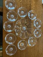 Glazen gebaksstel, schaal met 11 schotels, Huis en Inrichting, Keuken | Servies, Ophalen of Verzenden, Overige stijlen, Glas, Schaal of Schalen
