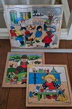 Jaklien houten puzzels- Vintage- 3x- Verzend ook, Ophalen, Gebruikt, Overige typen