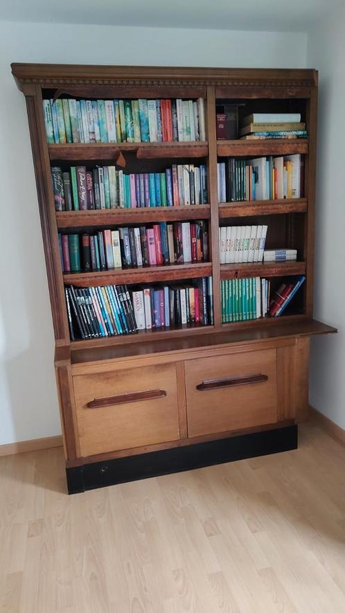 Antieke eiken boekenkast, Huis en Inrichting, Kasten | Boekenkasten, Gebruikt, 25 tot 50 cm, Ophalen