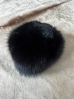 Vintage Zwarte Bontmuts | Echt Bont | Retro Winter Hoed, Ophalen of Verzenden, Zo goed als nieuw, Hoed