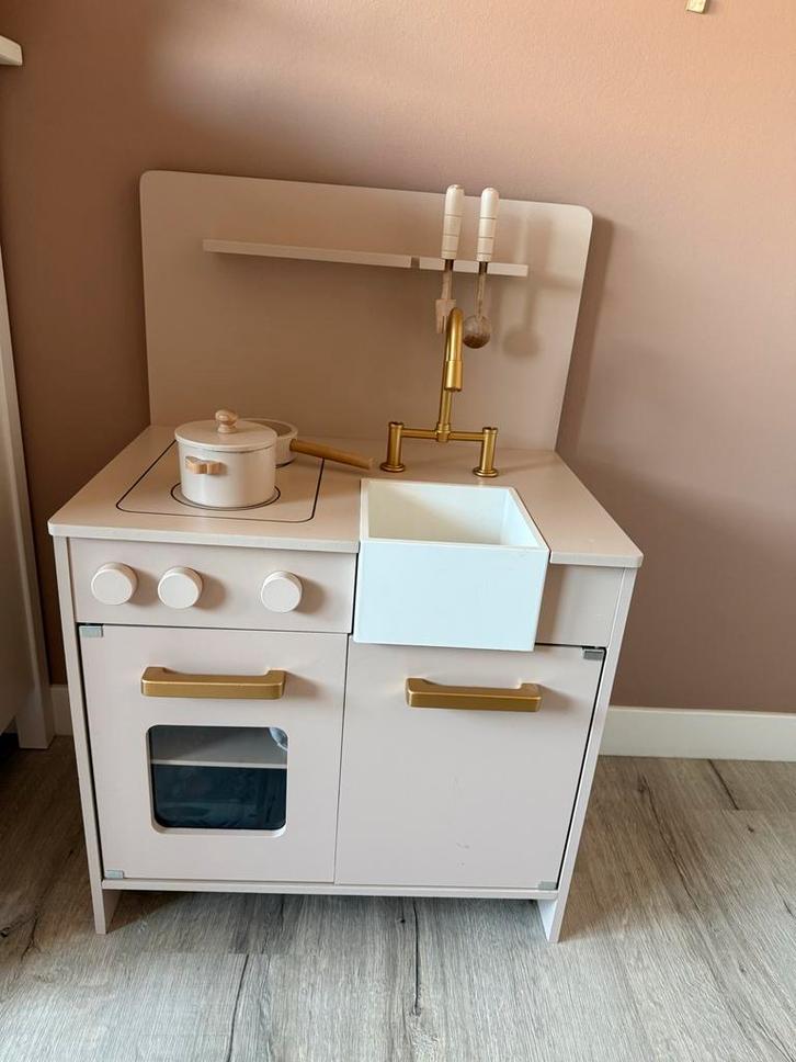 Petit Amelie Speelkeuken Oudroze + Accessoires, Kinderen en Baby's, Speelgoed | Speelkeukens, Gebruikt, Speelkeuken, Hout, Ophalen