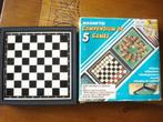 5 Spellen in 1 doos voor op reis, compleet, Hobby en Vrije tijd, Gezelschapsspellen | Bordspellen, Een of twee spelers, Ophalen of Verzenden