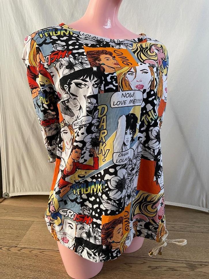 Shirt met Pop art print, Doris Streich - maat 38, Kleding | Dames, Tops, Zo goed als nieuw, Maat 38/40 (M), Overige kleuren, Lange mouw