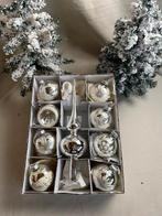 Oude zilverebn kerstballen en piek, Diversen, Kerst, Ophalen of Verzenden, Gebruikt