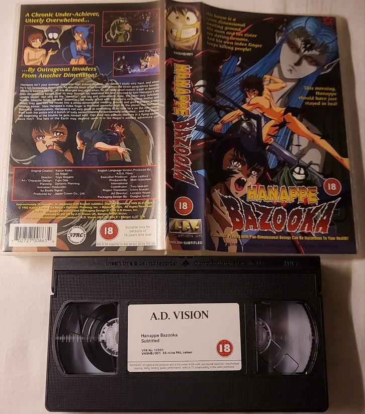 Hanappe Bazooka VHS Cartoon/Anime, Cd's en Dvd's, VHS | Film, Zo goed als nieuw, Actie en Avontuur, Alle leeftijden, Ophalen of Verzenden