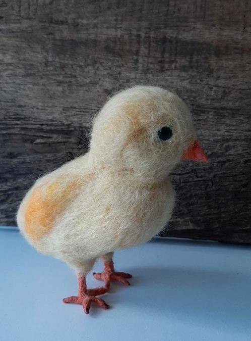 Genaaldvilt Kuikentje wol naaldvilten Kuiken handgemaakt, Hobby en Vrije tijd, Vilt, Nieuw, Wolvilt, Ophalen of Verzenden