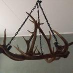 Unieke Gewei Kroonluchter, Huis en Inrichting, Lampen | Hanglampen, Ophalen, Gebruikt, Hout, 75 cm of meer