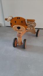 I’m Toy Loopfiets hout tijger met vachtje loopfiets fietsje, Ophalen of Verzenden, Zo goed als nieuw, Loopfiets
