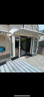 Brustor knikarmscherm met somfy IO motor nieuw in doos, Ophalen, 150 tot 300 cm, 250 cm tot 450 cm, Knikarmscherm
