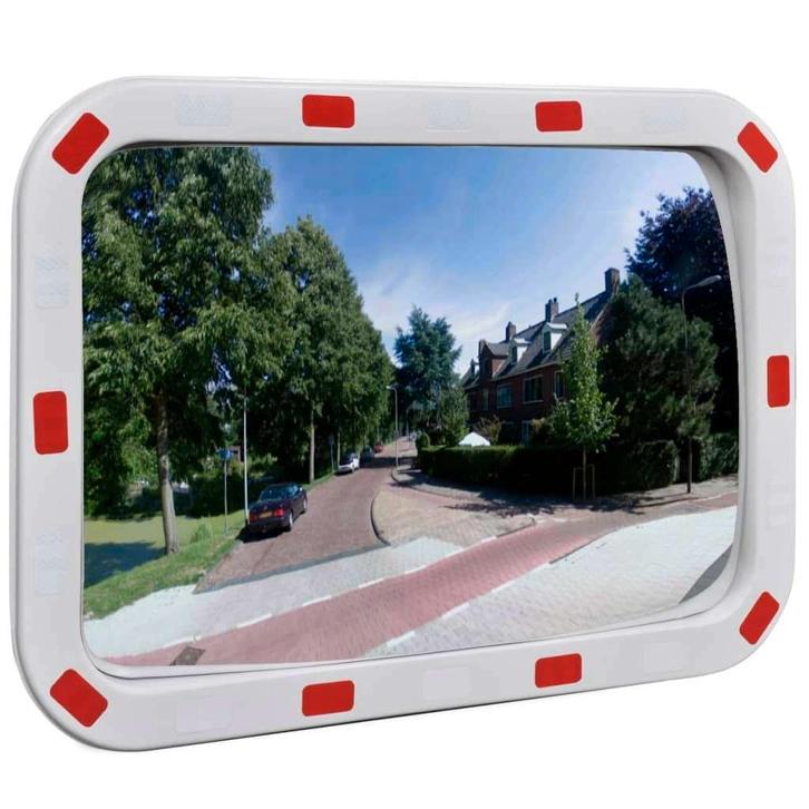 NIEUW | Verkeersspiegel rechthoekig met reflectors 40 x 60, Huis en Inrichting, Woonaccessoires | Spiegels, Nieuw, Minder dan 50 cm