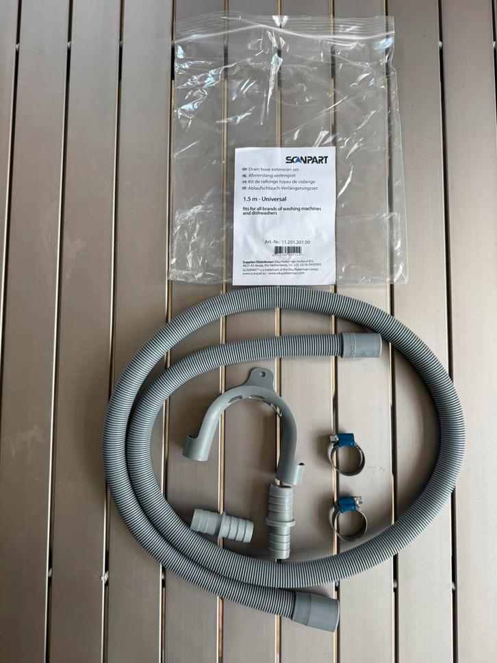 Scanpart Afvoerslang Verlengset 1,5 meter, Witgoed en Apparatuur, Onderdelen en Toebehoren, Zo goed als nieuw, Ophalen of Verzenden