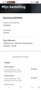 Concertkaartjes Guus Meeuwis 12 december, Tickets en Kaartjes, Drie personen of meer, December, Levenslied