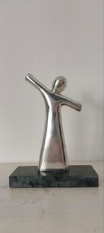 Abstracte sculptuur van een mens aluminium marmer, Ophalen