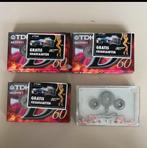 3 cassettebandjes TDK 60 + 1 reinigingscassette, Cd's en Dvd's, 2 t/m 25 bandjes, Overige genres, Gebruikt, Onbespeeld