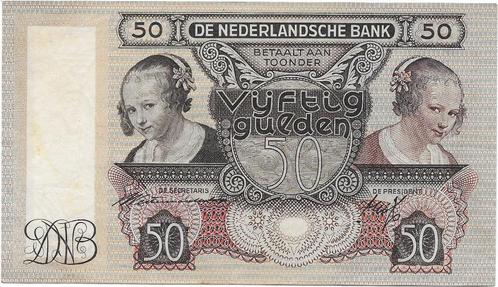 50 gulden 1941 'Oestereetster' Extremely fine / Prachtig, Postzegels en Munten, Bankbiljetten | Nederland, Los biljet, 50 gulden