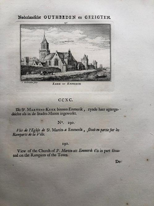 290 / Emmerik de Kerk Kopergravure 1733, Antiek en Kunst, Kunst | Etsen en Gravures, Ophalen of Verzenden