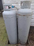 2 grote gasflessen. 1 leeg. 1 bijna geheel vol., Ophalen, Gebruikt
