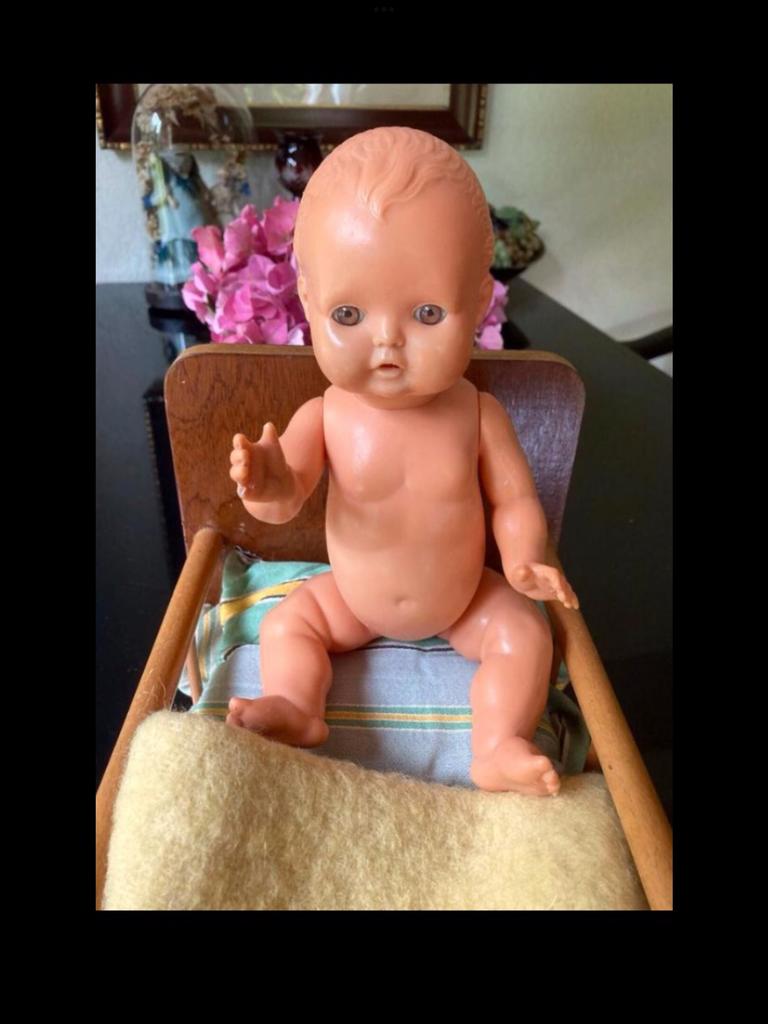 🌿Pop,”ANTIEK/OUD HOUTEN POPPENBEDJE+MATRAS/DEKENTJE”+POP🌿, Antiek en Kunst, Antiek | Speelgoed, Verzenden