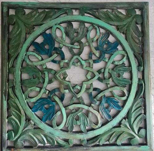 Decoratief wandpaneel 60 x 60 cm ibiza stijl turquoise, Huis en Inrichting, Woonaccessoires | Wanddecoraties, Ophalen of Verzenden