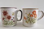 Set Mokken Wildflower servies – jaren 70  Met de hand g, Ophalen, Zo goed als nieuw, Overige stijlen, Kop(pen) en/of Schotel(s)