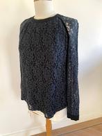 Day Birger Mikkelsen: Donkerblauwe kanten blouse. Maat 36, Blauw, Ophalen of Verzenden, Zo goed als nieuw, Maat 36 (S)