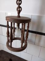 mooie vintage lamp hanglamp voor de hal, hout Frans brocante, Huis en Inrichting, Lampen | Hanglampen, Verzenden