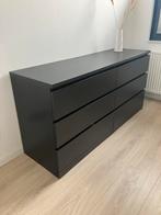 MALM Ikea 6 laden kast, zwart, Ophalen, 5 laden of meer, 150 tot 200 cm, Zo goed als nieuw