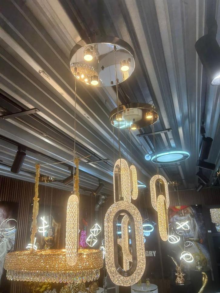 3/5 lichts hanglamp nieuw goud zilver 3 kleur dimbaar light, Huis en Inrichting, Lampen | Hanglampen, Nieuw, 75 cm of meer, Ophalen of Verzenden