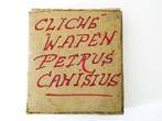 Cliché drukblok Fam. wapen Heilige Petrus Canisius Nijmegen, Antiek en Kunst, Ophalen of Verzenden