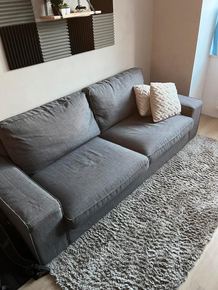 Ikea kivik 3 zits bank grijs, Huis en Inrichting, Banken | Bankstellen, Gebruikt, Driepersoons, 200 tot 250 cm, 75 tot 100 cm
