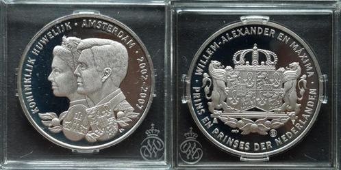 Willem Alexander & Maxima 2002- 2007 zilver, Postzegels en Munten, Penningen en Medailles, Zilver, Nederland, Verzenden