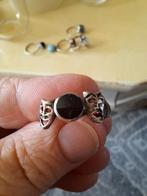 Ring echt zilver onyx maat 19.5, Pandora, Ophalen of Verzenden, Zo goed als nieuw, 1 bedel